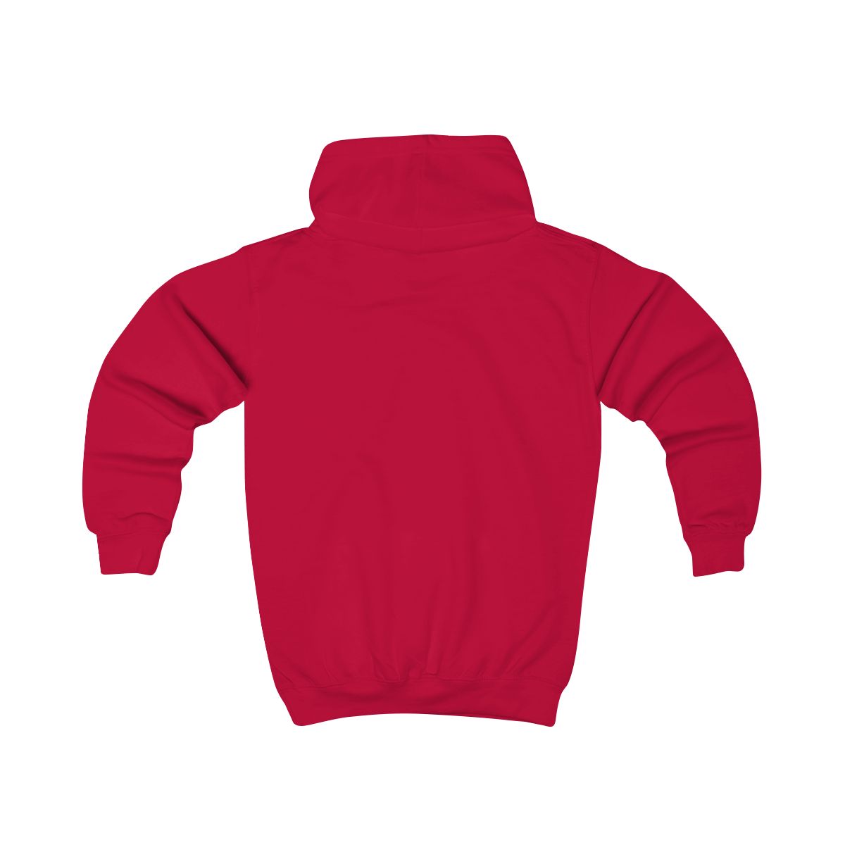 Hoodie barn – Eldröd – baksida