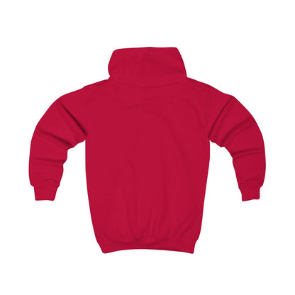 Hoodie barn – Eldröd – baksida