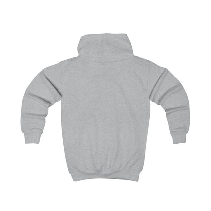 Hoodie barn – Gråmelerad – baksida