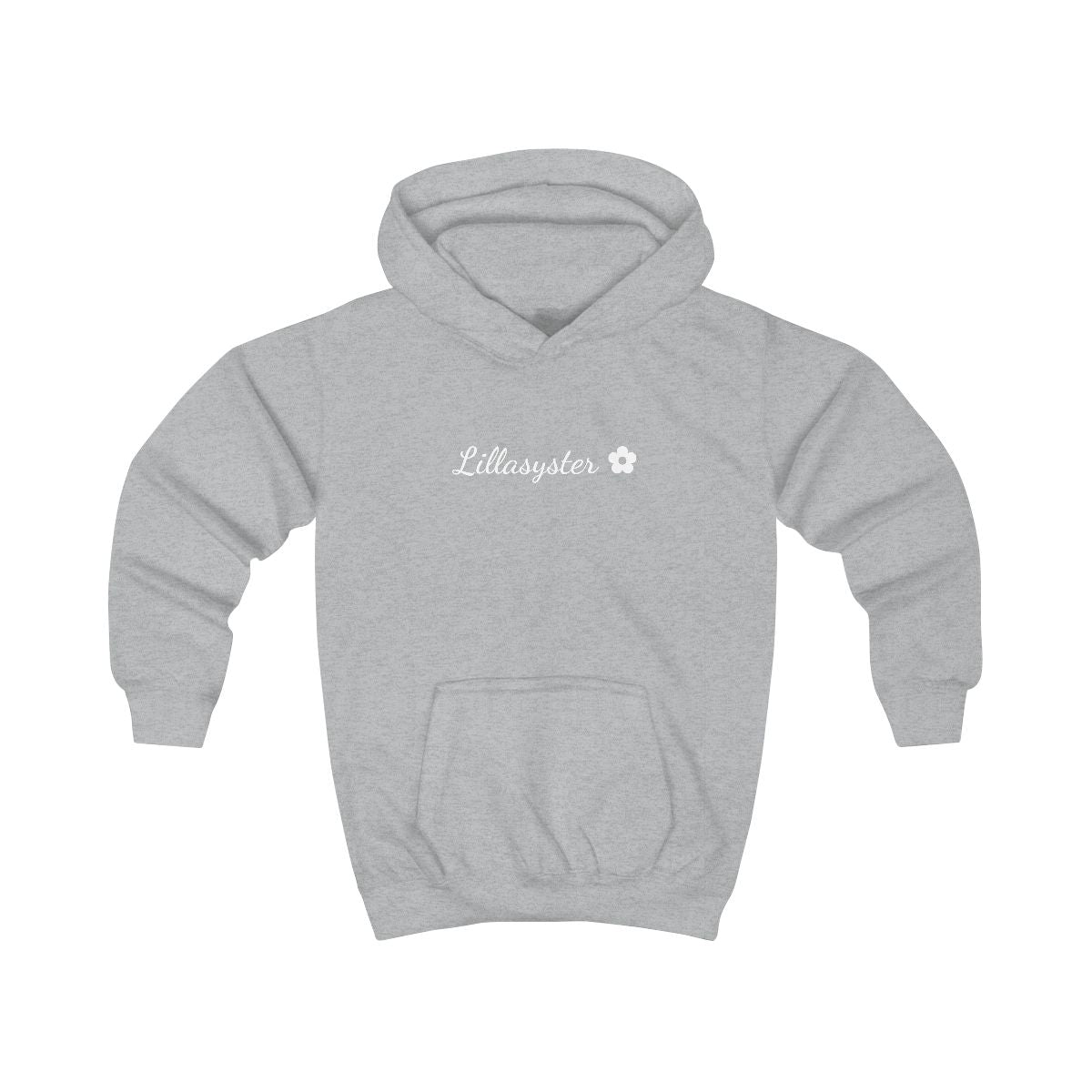 Lillasyster ✿ hoodie barn – Gråmelerad
