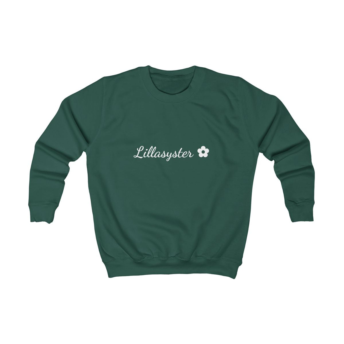 Lillasyster ✿ sweatshirt barn – Flaskgrön