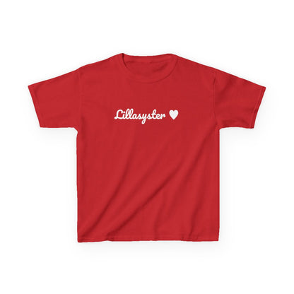 Lillasyster t-shirt barn – Röd