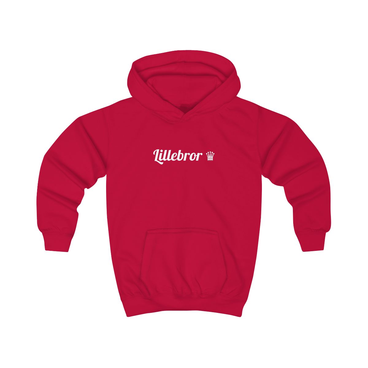 Lillebror ♛ hoodie barn – Eldröd