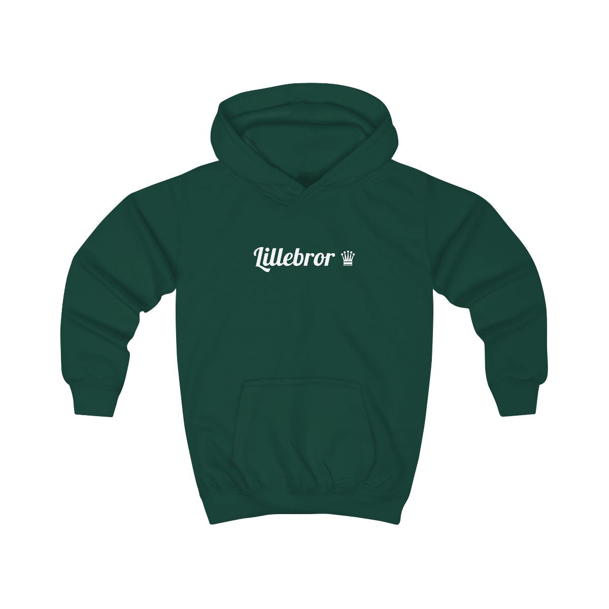 Lillebror ♛ hoodie barn – Flaskgrön