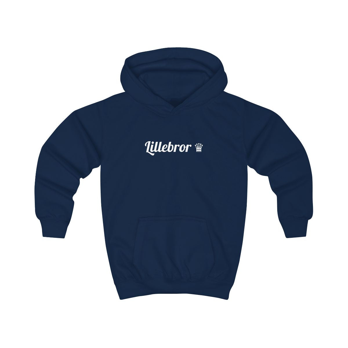 Lillebror ♛ hoodie barn – Oxford-marinblå