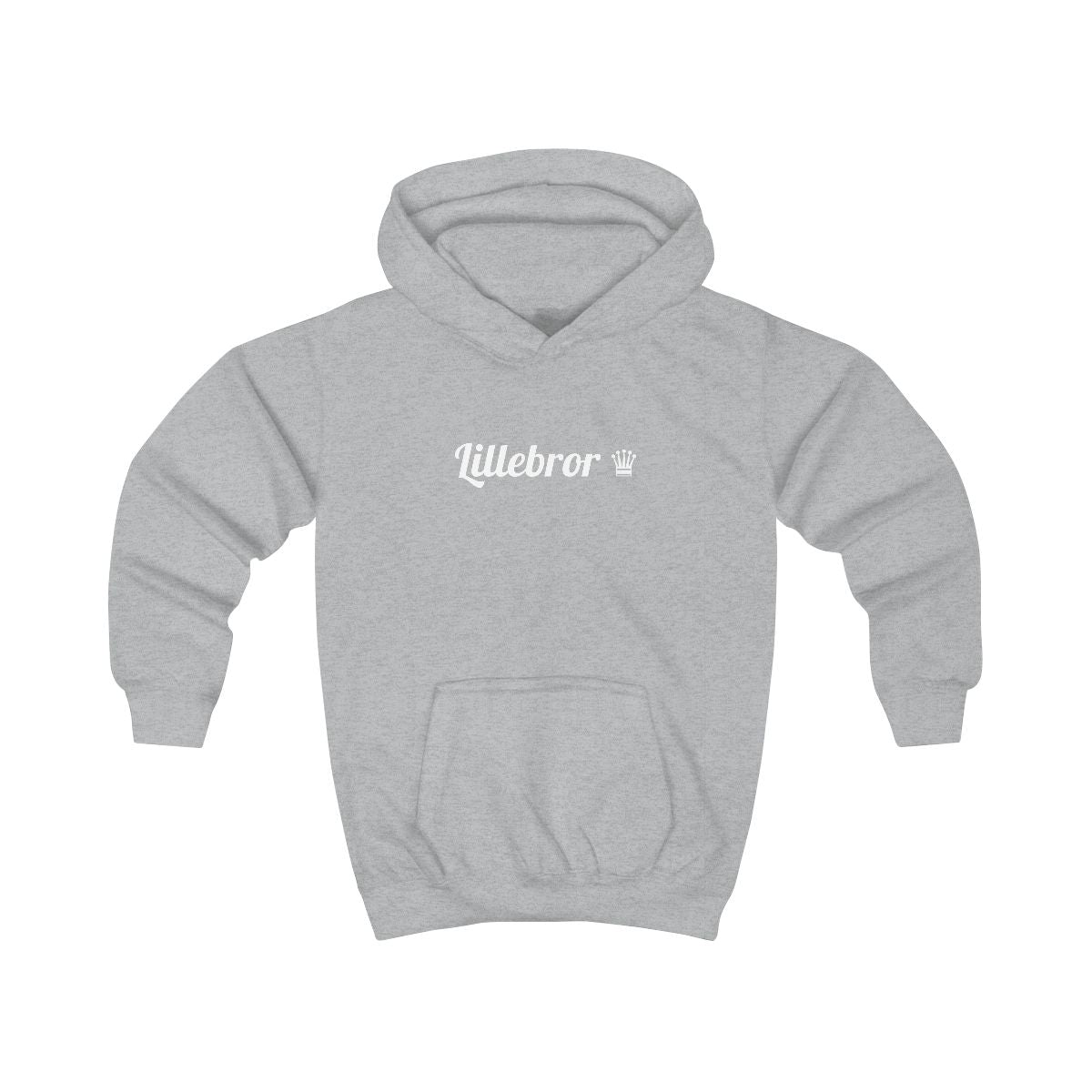 Lillebror ♛ hoodie barn – Gråmelerad
