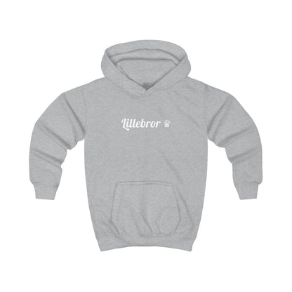 Lillebror ♛ hoodie barn – Gråmelerad