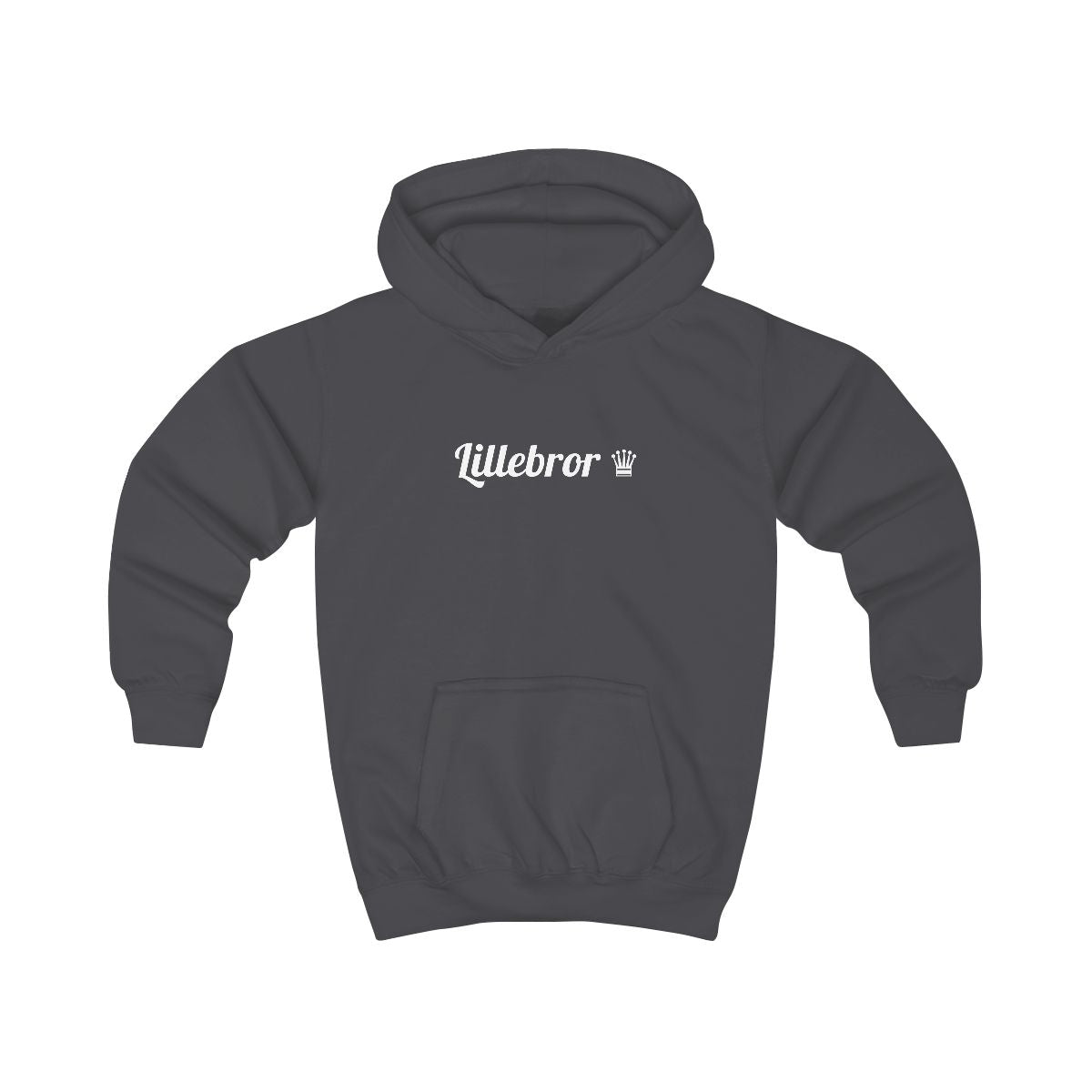 Lillebror ♛ hoodie barn – Kolgrå