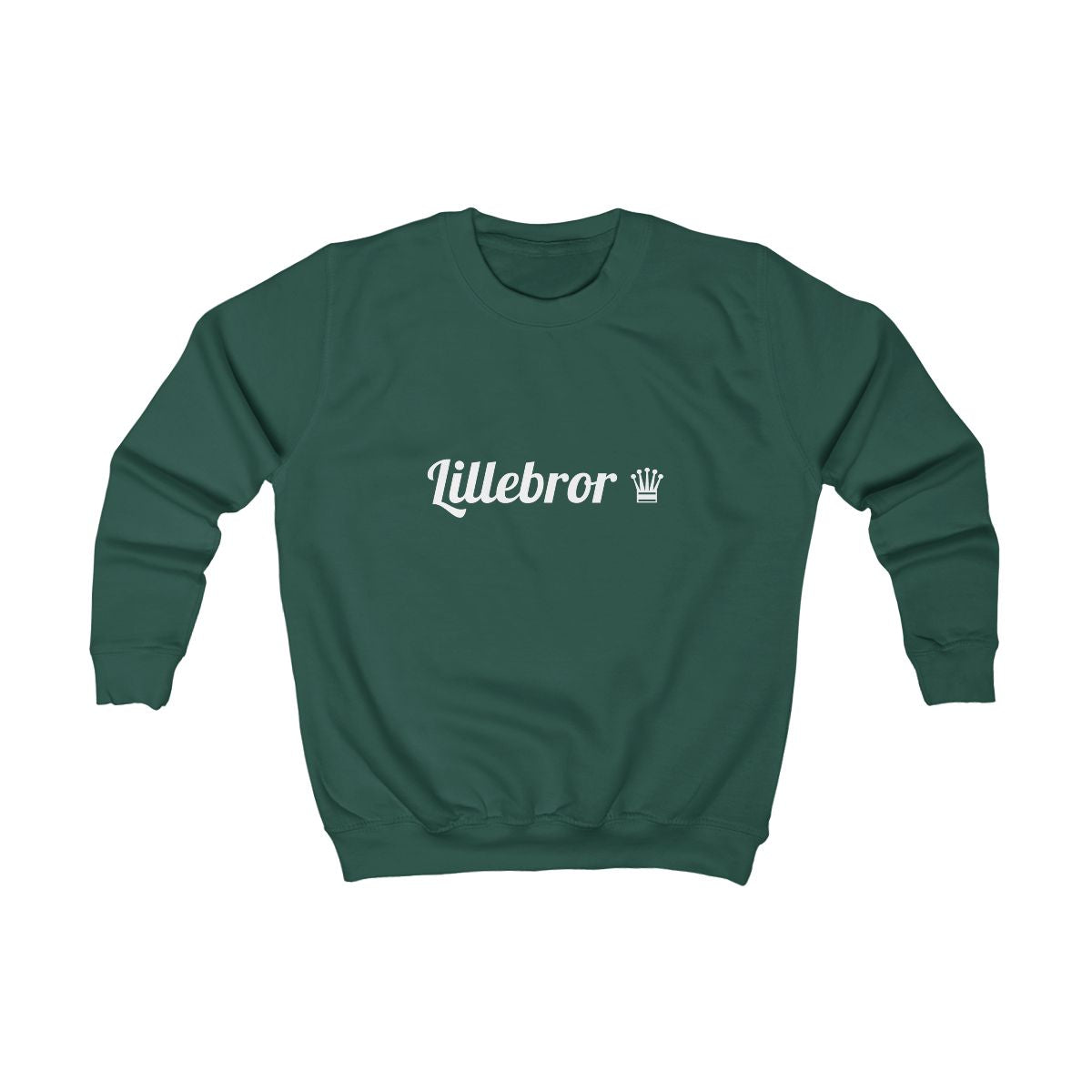 Lillebror ♛ sweatshirt barn – Flaskgrön