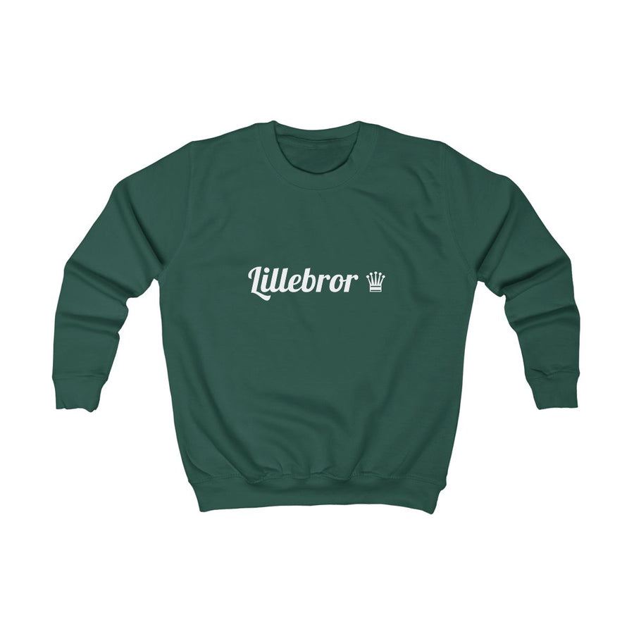 Lillebror ♛ sweatshirt barn – Flaskgrön