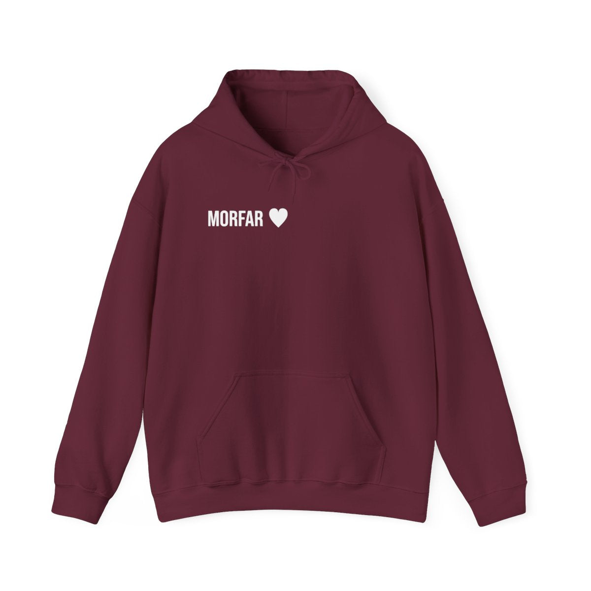 Morfar ♥ hoodie vuxen – Vinröd