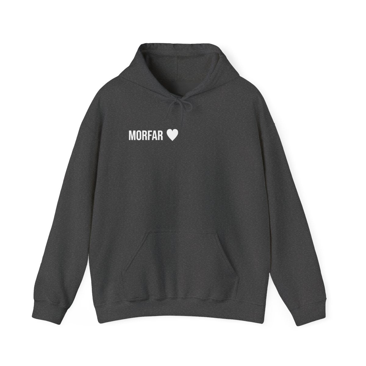 Morfar ♥ hoodie vuxen – Mörk gråmelerad