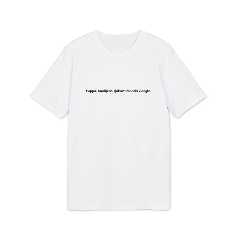 Pappa, familjens självutnämnda Google. t-shirt premium – Vit