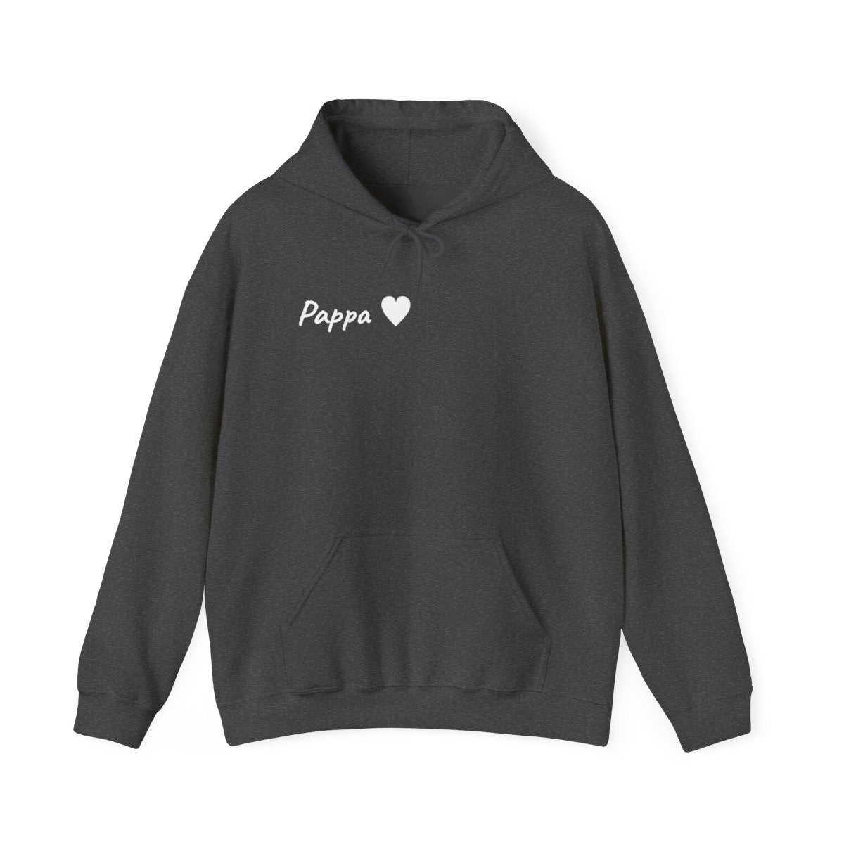 Pappa ♥ hoodie vuxen – Mörk gråmelerad