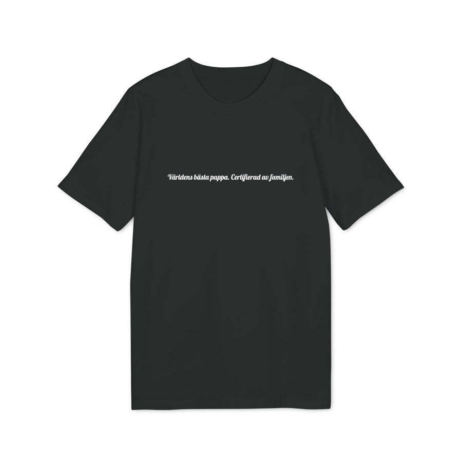 Världens bästa pappa. Certifierad av familjen. t-shirt premium – Svart